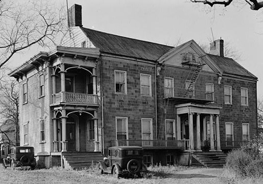 The General Alexander Macomb House, Belleville, erected c. 1784-1797; additions and renovations 1870, as it appeared in 1935. Demolished 1940. Belleville Public Library