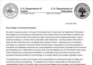 DOJ letter to presidents