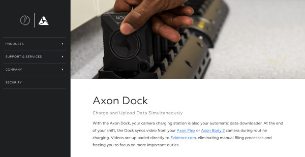 axon dock with black hand copy